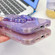 iPhone 16 Plus Plating Glitter Texture Butterfly Holder TPU Phone Case with Lens Film - Purple Tinfoil Texture