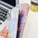 iPhone 16 Plus Plating Glitter Texture Ring Holder TPU Phone Case with Lens Film - Purple Shell Pattern