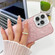 iPhone 16 Plus Plating Glitter Texture Ring Holder TPU Phone Case with Lens Film - Purple Water Ripples