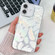 iPhone 16 Plus Plating Glitter Texture TPU Phone Case with Lens Film - White Feathers