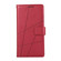 iPhone 16 Plus PU Genuine Leather Texture Embossed Line Phone Case - Red