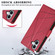 iPhone 16 Plus PU Genuine Leather Texture Embossed Line Phone Case - Red
