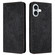 iPhone 16 Plus Retro Elephant Embossed Leather Phone Case - Black