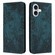 iPhone 16 Plus Retro Elephant Embossed Leather Phone Case - Green