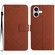 iPhone 16 Plus Rhombic Grid Texture Leather Phone Case - Brown