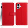 iPhone 16 Plus Rhombic Grid Texture Leather Phone Case - Red