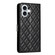 iPhone 16 Plus Rhombus Lattice Texture Leather Phone Case - Black