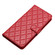 iPhone 16 Plus Rhombus Lattice Texture Leather Phone Case - Red