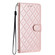 iPhone 16 Plus Rhombus Lattice Texture Leather Phone Case - Rose Gold