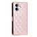 iPhone 16 Plus Rhombus Lattice Texture Leather Phone Case - Rose Gold