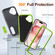 iPhone 16 Plus Rugged PC + Silicone Phone Case with Holder - Grey+Fresh Green