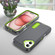 iPhone 16 Plus Rugged PC + Silicone Phone Case with Holder - Grey+Fresh Green
