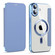 iPhone 16 Plus Shield MagSafe RFID Anti-theft Leather Phone Case - Blue