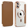iPhone 16 Plus Shield MagSafe RFID Anti-theft Leather Phone Case - Brown