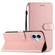 iPhone 16 Plus Silk Texture Horizontal Flip Leather Phone Case - Rose Gold