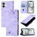 iPhone 16 Plus Skin-feel Embossed Leather Phone Case - Light Purple