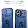 iPhone 16 Plus Sliding Camshield TPU + PC Phone Case with Holder - Navy Blue