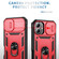 iPhone 16 Plus Sliding Camshield TPU + PC Phone Case with Holder - Red+Black