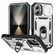 iPhone 16 Plus Sliding Camshield TPU + PC Phone Case with Holder - White+Black iPhone 16 Plus Sliding Camshield TPU + PC Phone Case with Holder - White+Black