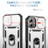 iPhone 16 Plus Sliding Camshield TPU + PC Phone Case with Holder - White+Black iPhone 16 Plus Sliding Camshield TPU + PC Phone Case with Holder - White+Black