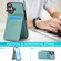 iPhone 16 Plus Solid Color Card Slots Bracket PU Phone Case - Mint Green