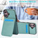 iPhone 16 Plus Solid Color Card Slots Bracket PU Phone Case - Mint Green