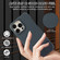 iPhone 16 Plus Stitching Cloth PU Shockproof Phone Case - Dark Blue