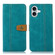 iPhone 16 Plus Stitching Thread Calf Texture Leather Phone Case - Light Green