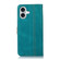 iPhone 16 Plus Stitching Thread Calf Texture Leather Phone Case - Light Green