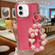 iPhone 16 Plus TPU + PC + Glitter Sequins Full Coverage Phone Case with Bracelet - Red