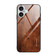 iPhone 16 Plus Wood Grain Glass Phone Case - Dark Brown