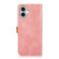 KHAZNEH Dual-color Cowhide Texture Flip Leather Phone Case iPhone 16 Plus - Rose Gold