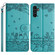 Samsung Galaxy A16 5G Cat Embossing Pattern Leather Phone Case with Lanyard - Blue Samsung Galaxy A16 5G Cat Embossing Pattern Leather Phone Case with Lanyard - Blue