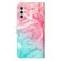 Samsung Galaxy A16 5G Colored Drawing Marble Pattern Leather Phone Case - Pink Green Marble