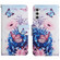 Samsung Galaxy A16 5G Colored Drawing Pattern Leather Phone Case - Purple Butterfly