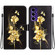 Samsung Galaxy A16 5G Crystal Texture Colored Drawing Leather Phone Case - Gold Butterfly Rose
