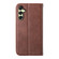 Samsung Galaxy A16 5G Cubic Grid Calf Texture Magnetic Leather Phone Case - Brown
