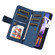 Samsung Galaxy A16 5G Dual-color 9 Card Slots Zipper Wallet Leather Phone Case - Blue Samsung Galaxy A16 5G Dual-color 9 Card Slots Zipper Wallet Leather Phone Case - Blue