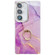 Samsung Galaxy A16 5G Electroplated Marble Texture Ring Holder Phone Case - Gold Purple Red S15