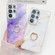 Samsung Galaxy A16 5G Electroplated Marble Texture Ring Holder Phone Case - Gold White S1