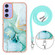 Samsung Galaxy A16 5G Electroplating Marble Dual-side IMD Phone Case with Lanyard - Green 003