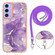 Samsung Galaxy A16 5G Electroplating Marble Dual-side IMD Phone Case with Lanyard - Purple 002