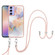 Samsung Galaxy A16 5G Electroplating Pattern IMD TPU Shockproof Case with Neck Lanyard - Milky Way White Marble