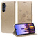 Samsung Galaxy A16 5G Embossed Butterfly Flowers Leather Phone Case - Gold Samsung Galaxy A16 5G Embossed Butterfly Flowers Leather Phone Case - Gold
