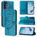 Samsung Galaxy A16 5G Embossed Butterfly Leather Phone Case - Blue