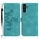 Samsung Galaxy A16 5G Flower Butterfly Embossing Pattern Leather Phone Case - Sky Blue