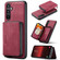 Samsung Galaxy A16 5G JEEHOOD J02 Magnetic Zipper Horizontal Flip Leather Phone Case - Red