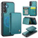 Samsung Galaxy A16 5G JEEHOOD J05 Business Magnetic Style RFID Leather Phone Case - Blue Green