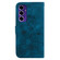Samsung Galaxy A16 5G Lily Embossed Leather Phone Case - Dark Blue