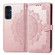 Samsung Galaxy A16 5G Mandala Flower Embossed Leather Phone Case - Rose Gold